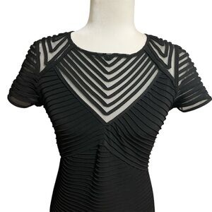 Black Textured Short Sleeve Dress